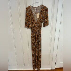 Band of Gypsies Mustard Floral Jumpsuit